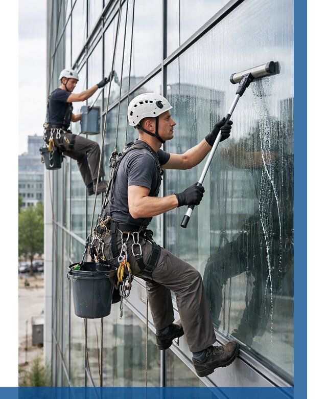 Мойка витражей альпинистами в Зеленодольске от 725 р. под ключ|ВЫСОТНИК-Злн