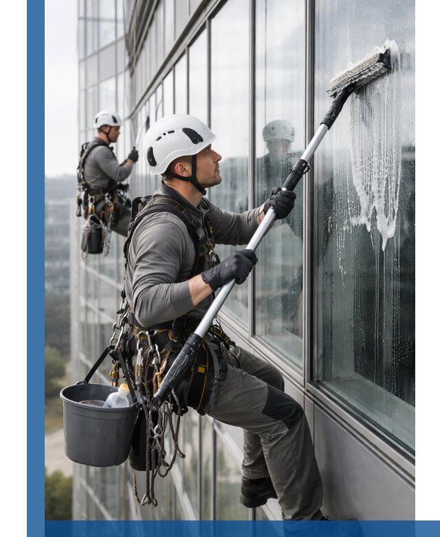 Высотная мойка сплошного остекления с выездом в Зеленодольске