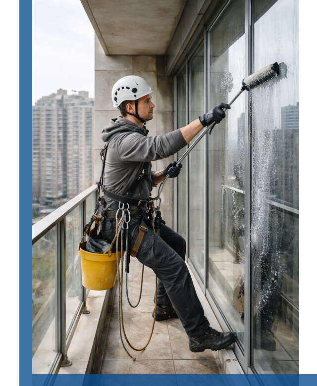 Профессиональная мойка балконного остекления в Зеленодольске