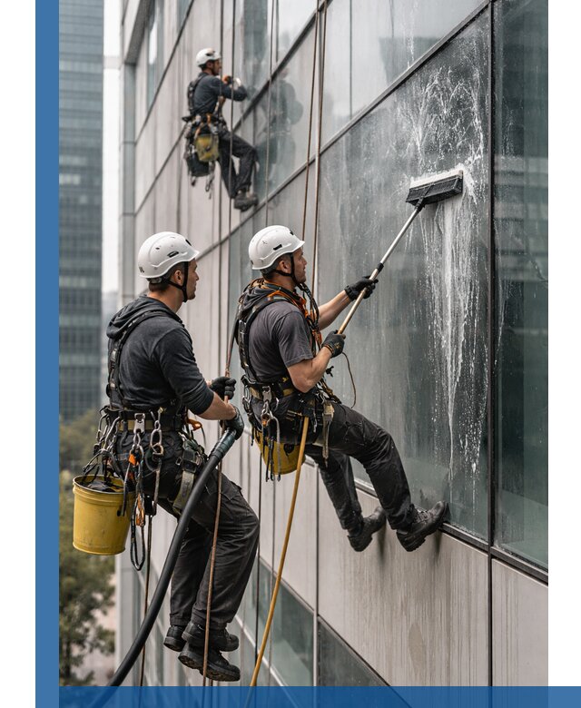 Профессиональная высотная мойка фасадов зданий в Зеленодольске