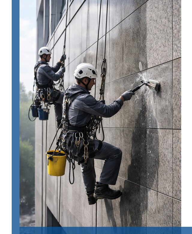 Профессиональная мойка фасада из керамогранита в Зеленодольске