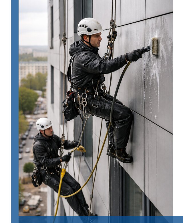 Профессиональная мойка фасада из композита в Зеленодольске