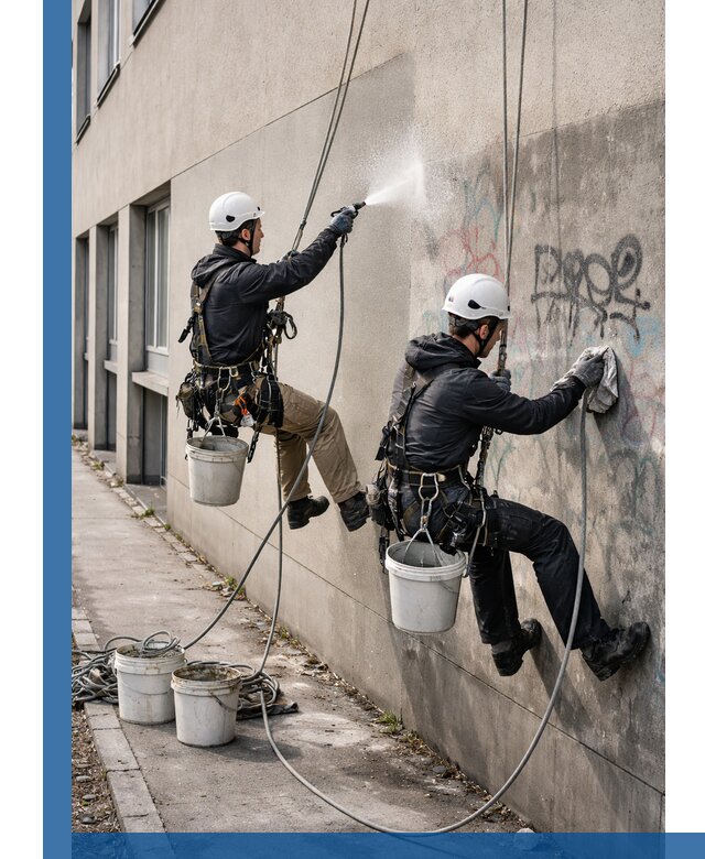 Антиграффити покрытие фасада с защитой от надписей в Зеленодольске