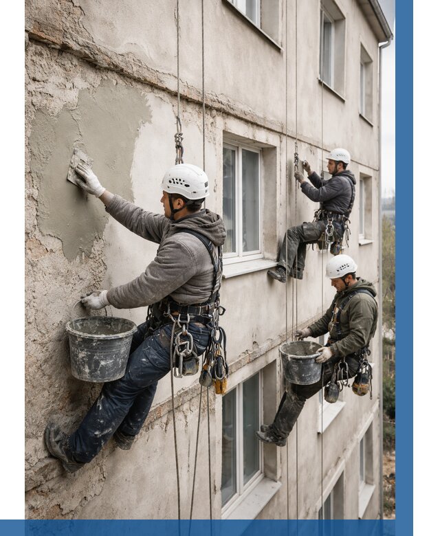 Ремонт штукатурного фасада в Зеленодольске от 776 р. под ключ | ВЫСОТНИК-Злн