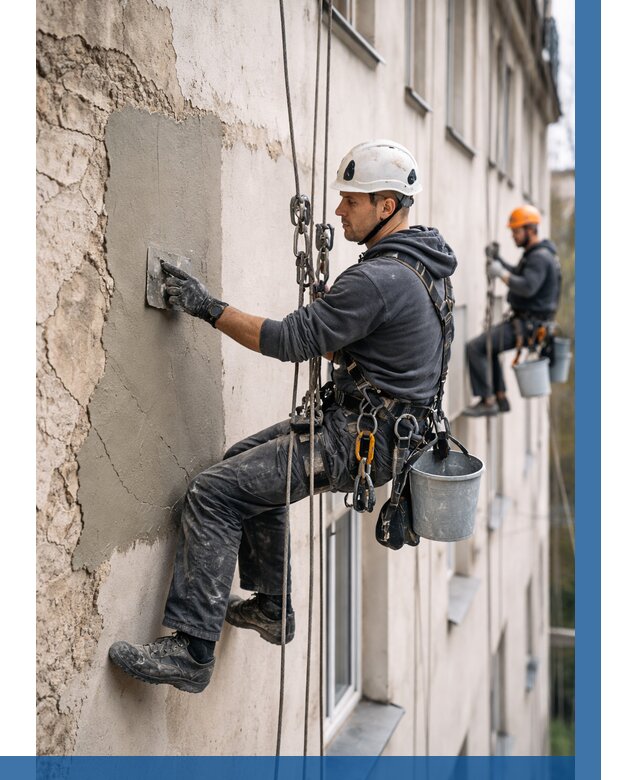 Восстановление штукатурки фасада в Зеленодольске от 1242 р. | ВЫСОТНИК-Злн