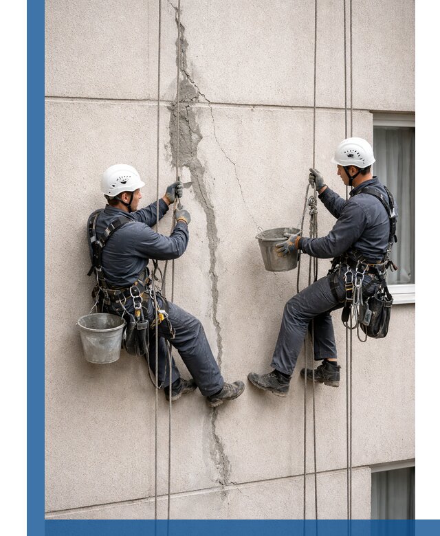 Заделка трещин на фасаде в Зеленодольске с гарантийным ремонтом