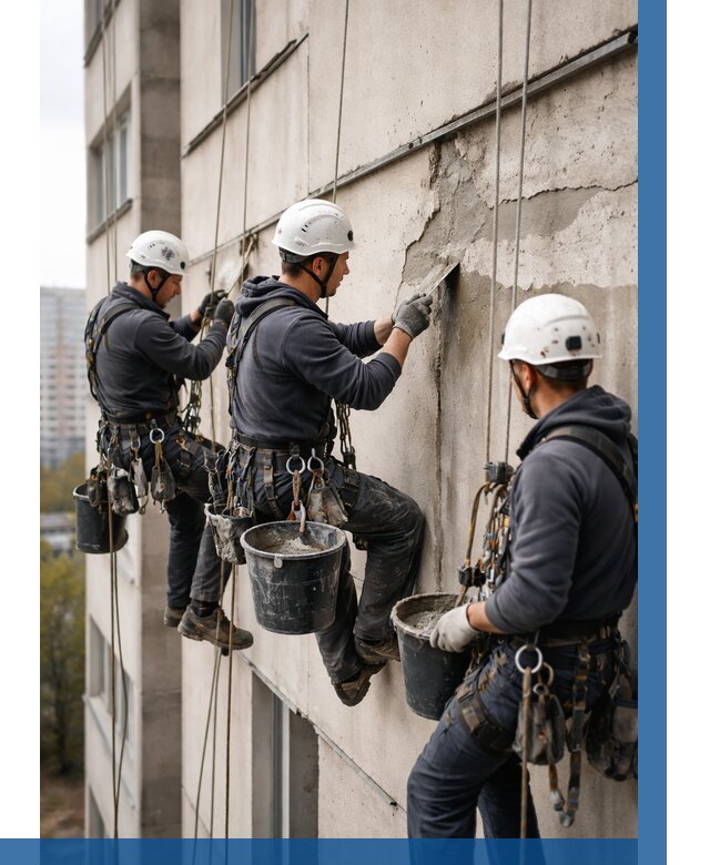 Ремонт бетонных элементов фасада в Зеленодольске от 2588 р. | ВЫСОТНИК-Злн