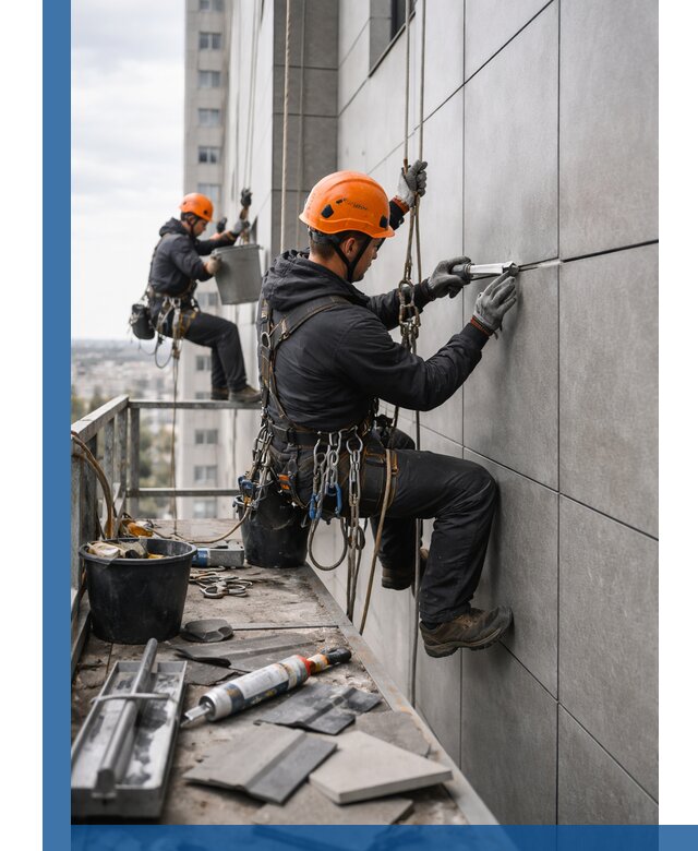 Профессиональный ремонт фасада из керамогранита в Зеленодольске