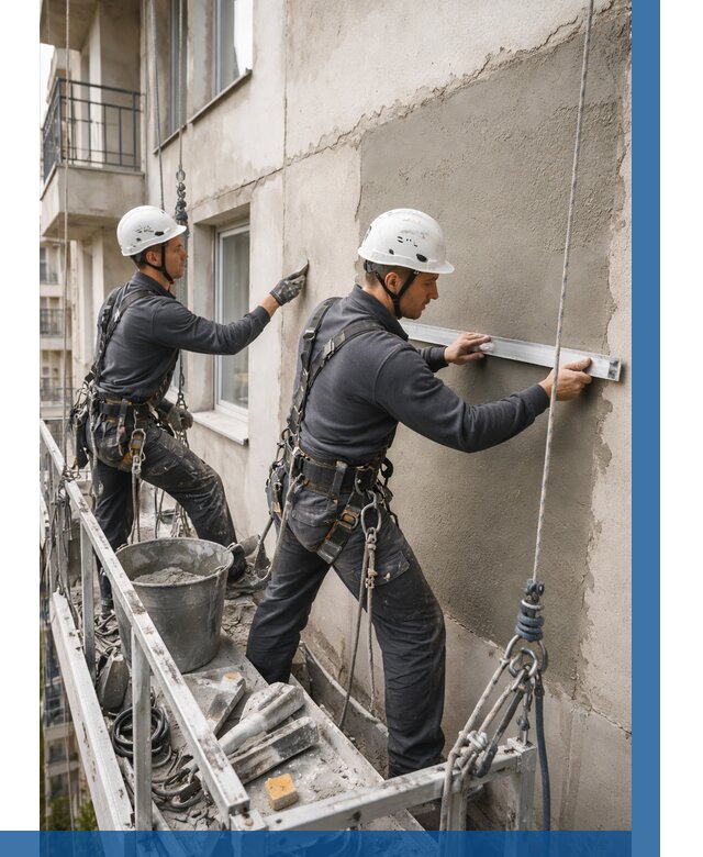 Штукатурка фасада на высоте в Зеленодольске от 932 р. | ВЫСОТНИК-Злн