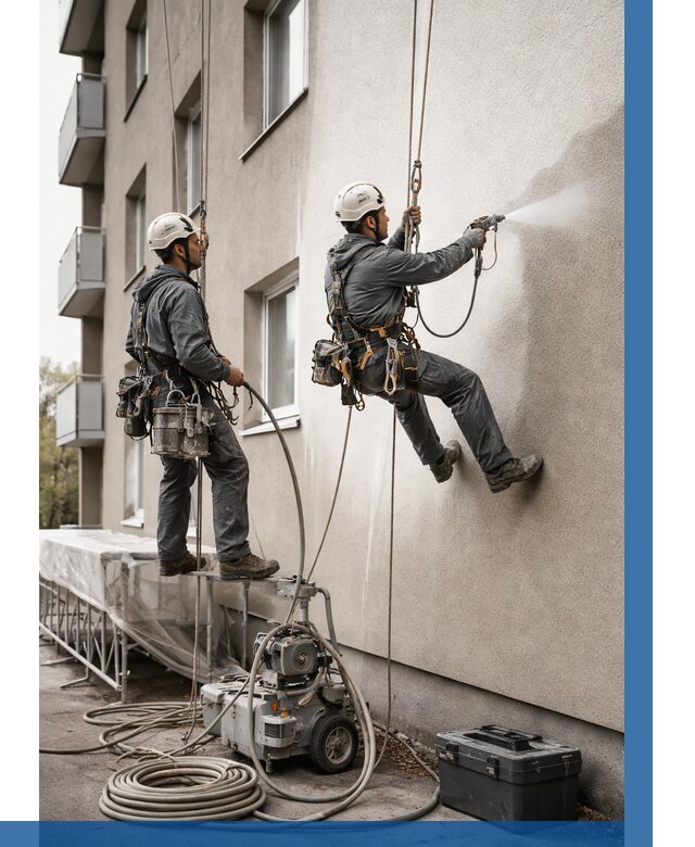 Безвоздушная покраска фасада в Зеленодольске от 228 р/м² | ВЫСОТНИК-Злн