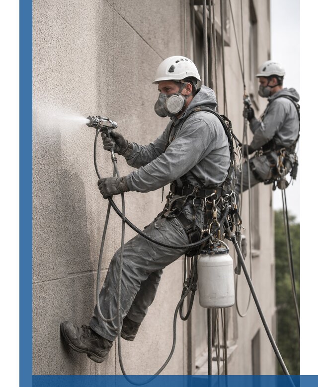 Безвоздушная покраска фасадов зданий в Зеленодольске профессионально