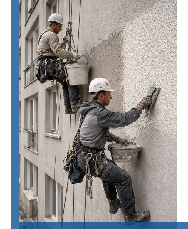 Нанесение декоративной штукатурки короед на фасад в Зеленодольске