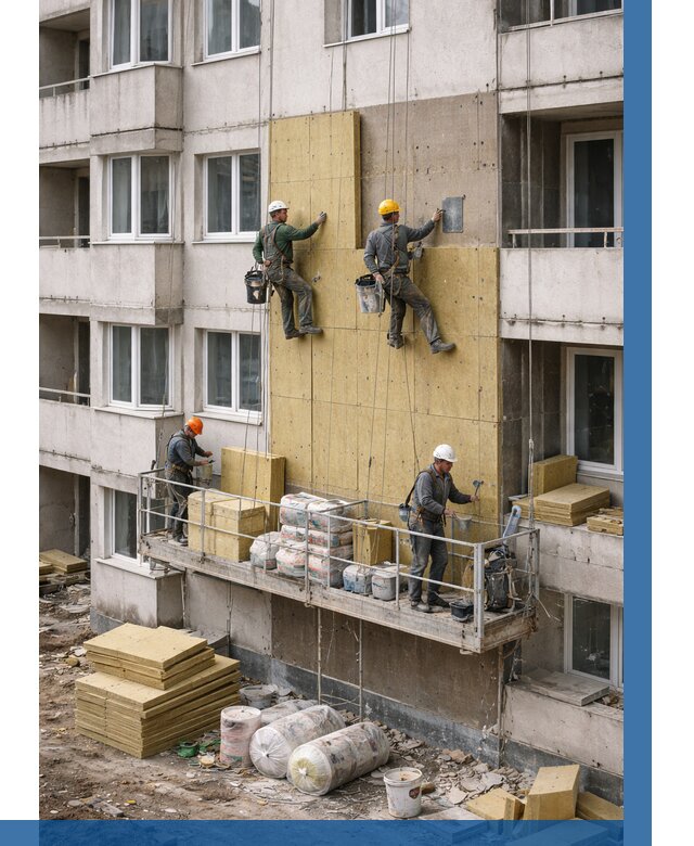 Утепление фасада минватой в Зеленодольске от 1553 р. | ВЫСОТНИК-Злн