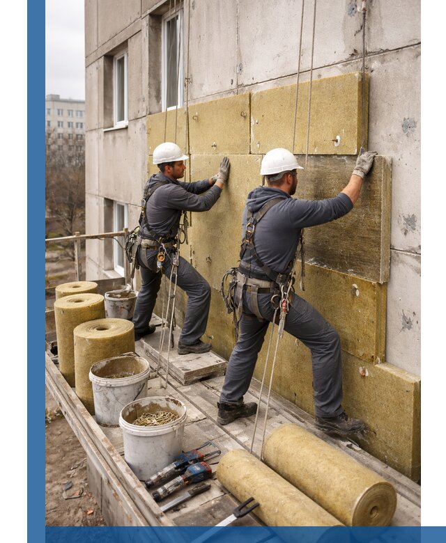 Утепление фасада минватой в Зеленодольске под ключ с гарантией