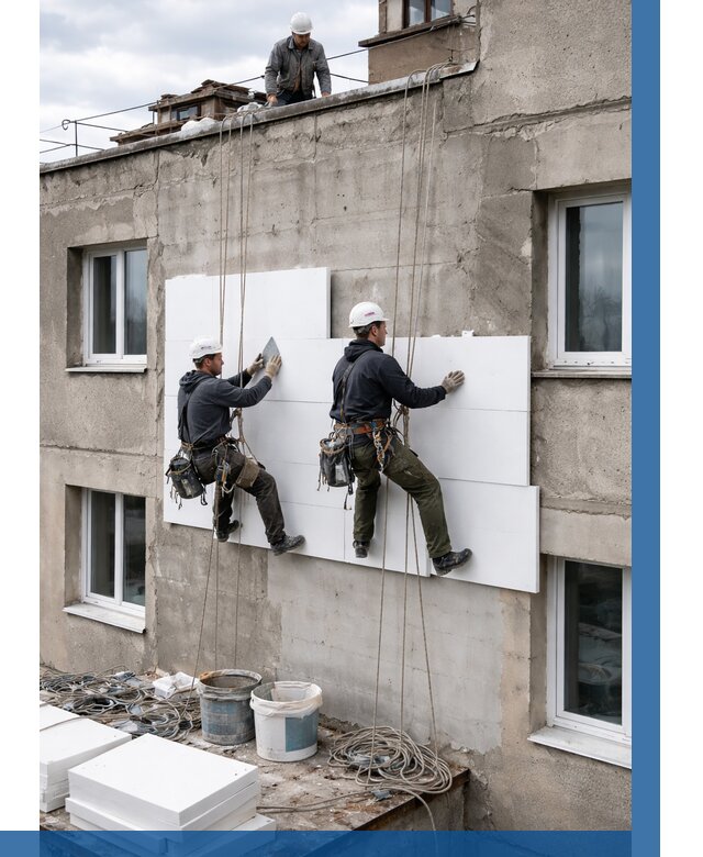 Утепление фасада пенополистиролом в Зеленодольске от 1863 р. | ВЫСОТНИК-Злн