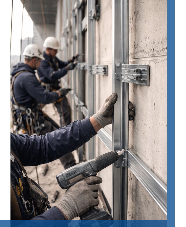 Монтаж подсистемы вентфасада в Зеленодольске от 880 р. | ВЫСОТНИК-Злн