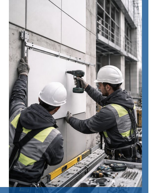 Монтаж композитных панелей фасада в Зеленодольске от 2588 р. | ВЫСОТНИК-Злн