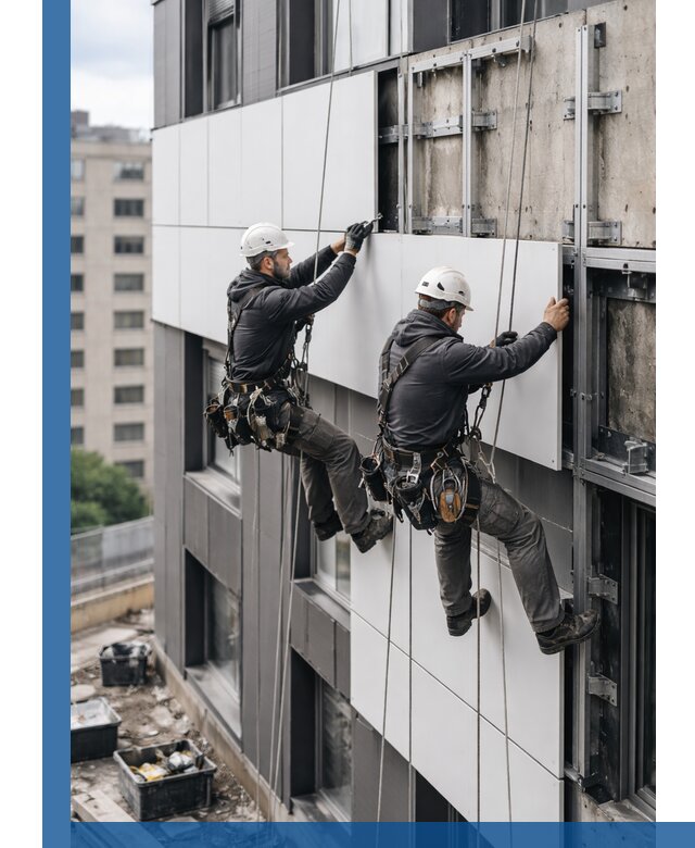 Монтаж композитных панелей фасада в Зеленодольске под ключ