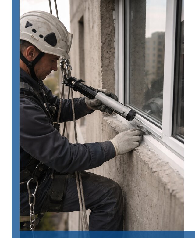 Герметизация оконных швов снаружи в Зеленодольске профессионально