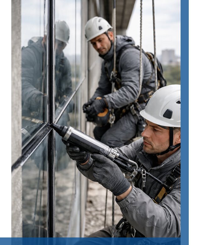 Герметизация витражных швов в Зеленодольске от 673 р. | ВЫСОТНИК-Злн