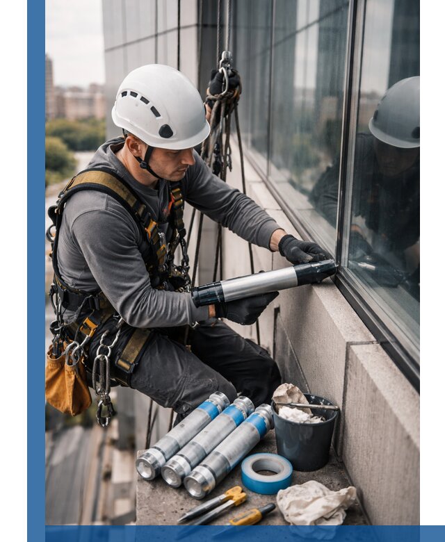 Герметизация стыков витража в Зеленодольске для герметичных фасадов
