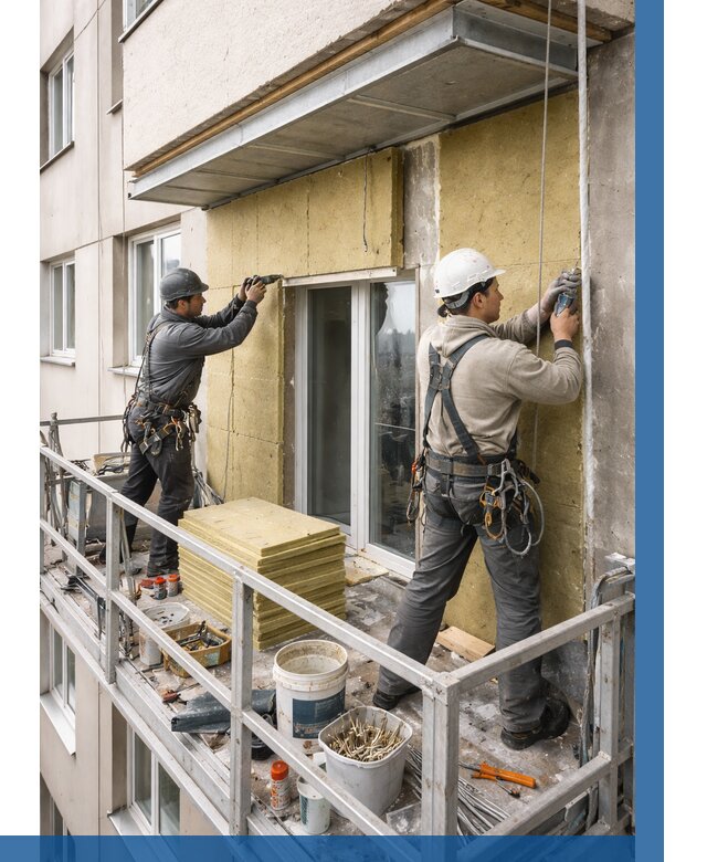 Утепление балкона снаружи в Зеленодольске от 1656 р. под ключ ВЫСОТНИК-Злн