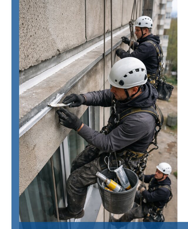 Герметизация примыкания балкона в Зеленодольске под ключ с гарантией