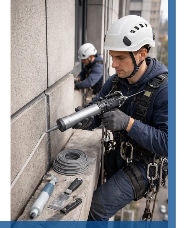 Герметизация деформационных швов фасада в Зеленодольске от 725 | ВЫСОТНИК-Злн