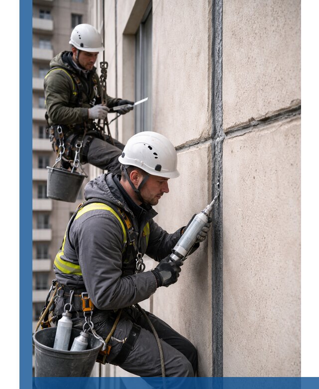 Герметизация деформационных швов фасада в Зеленодольске качественно