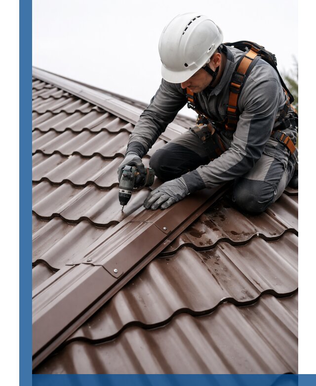 Ремонт металлочерепицы на крыше в Зеленодольске профессионально