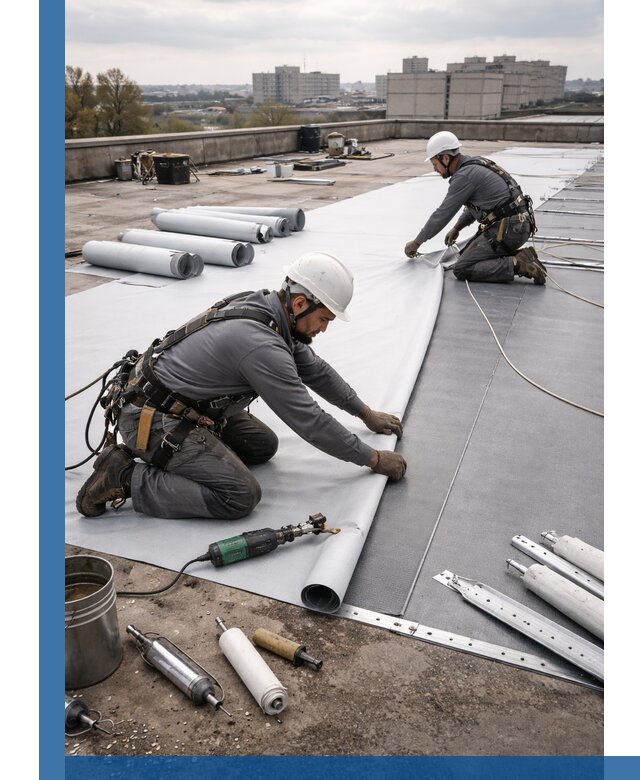 Монтаж мембранной кровли в Зеленодольске для промышленных зданий