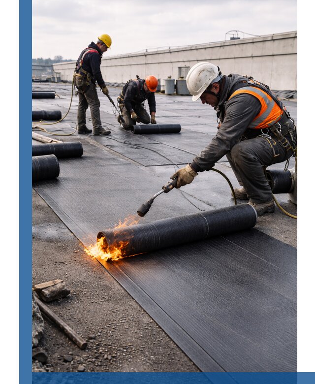 Монтаж наплавляемой кровли в Зеленодольске профессионально