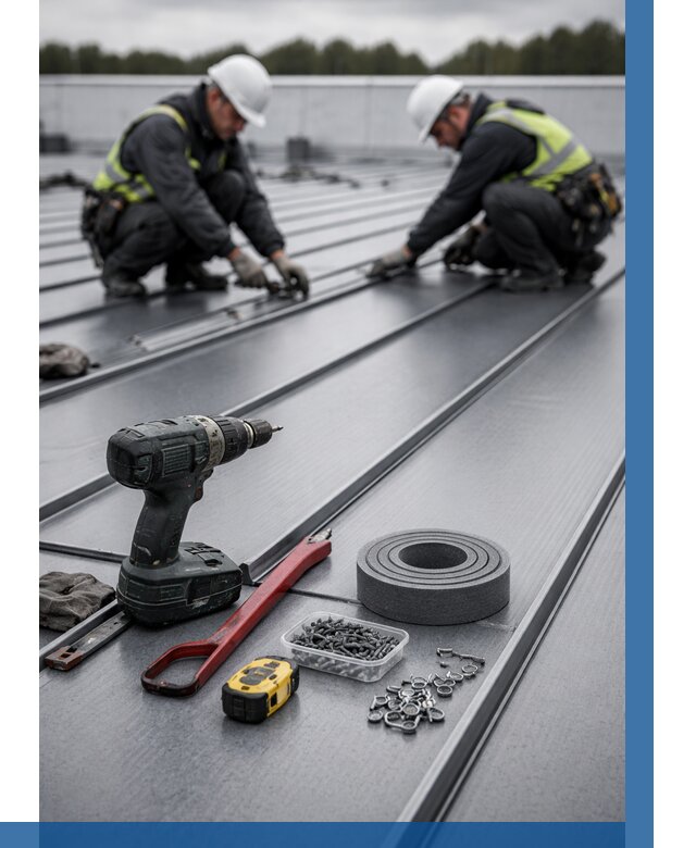 Монтаж фальцевой кровли в Зеленодольске от 1863 р. | ВЫСОТНИК-Злн