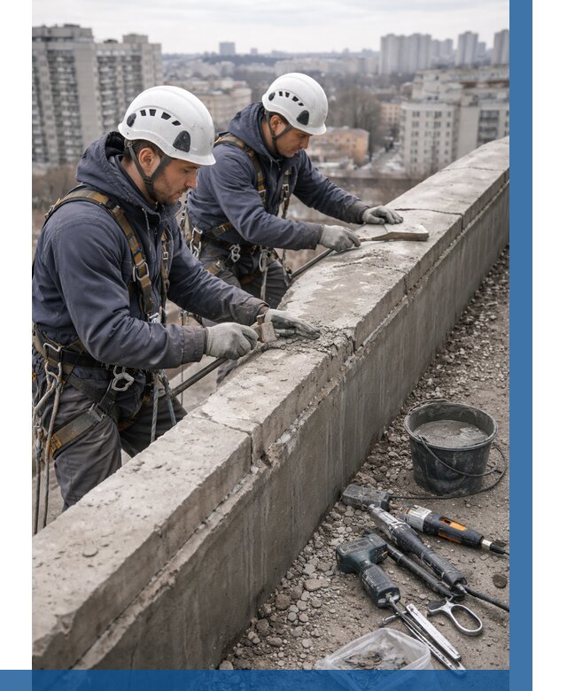 Ремонт парапета на кровле в Зеленодольске от 1553 р. | ВЫСОТНИК-Злн