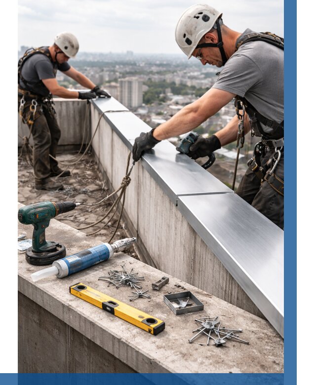 Монтаж парапетных крышек в Зеленодольске от 828 р. | ВЫСОТНИК-Злн