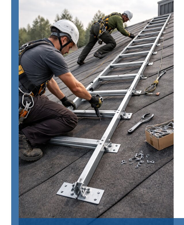 Профессиональный монтаж кровельной лестницы в Зеленодольске под ключ
