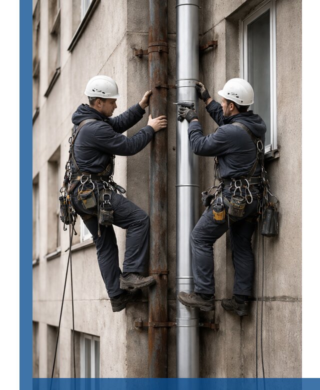 Замена водосточных труб в Зеленодольске: монтаж и демонтаж под ключ