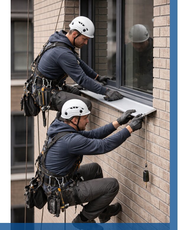 Монтаж оконных отливов под ключ в Зеленодольске от 3623 р. | ВЫСОТНИК-Злн