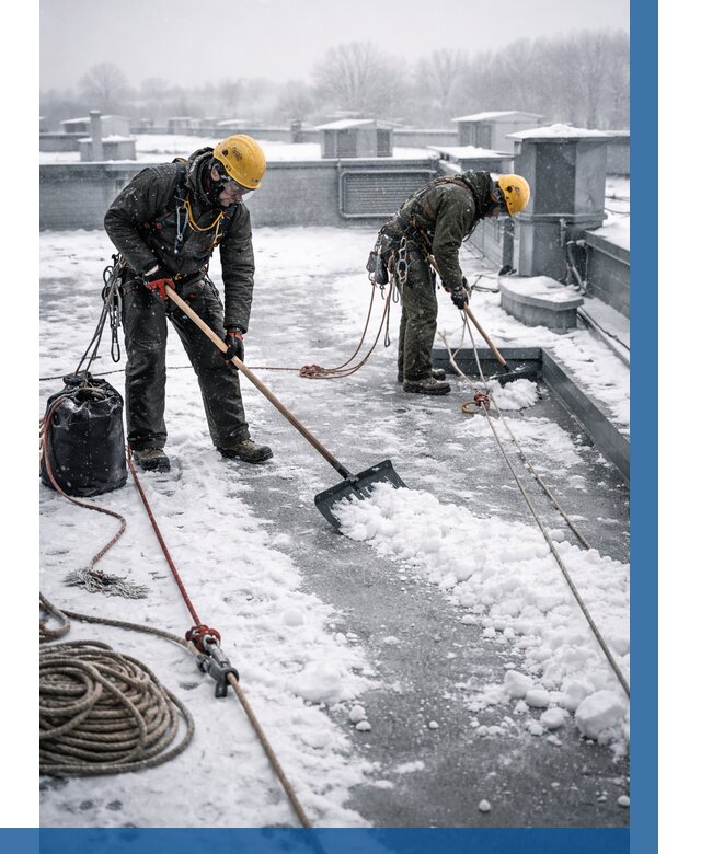 Очистка крыши от снега в Зеленодольске от 7763 р. | ВЫСОТНИК-Злн