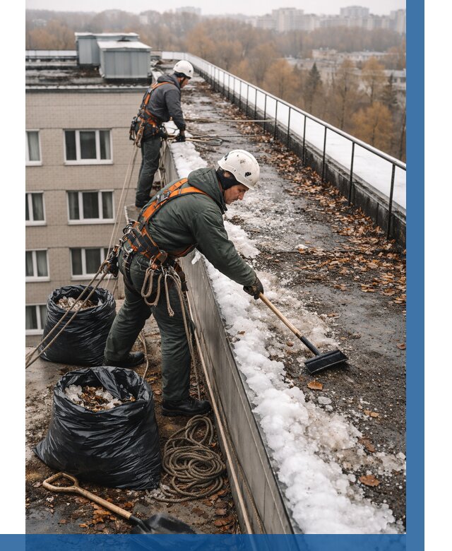 Очистка кровли по периметру в Зеленодольске от 569 р. | ВЫСОТНИК-Злн