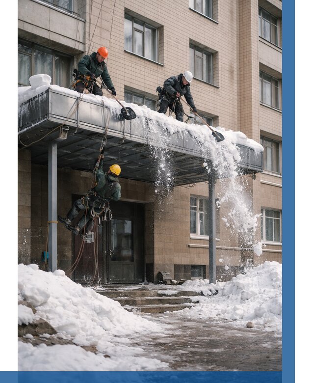 Очистка козырьков от снега в Зеленодольске от 3623 р. | ВЫСОТНИК-Злн