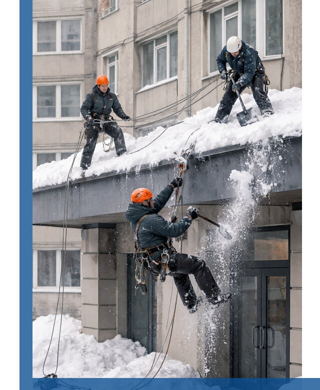 Безопасная очистка навесов от снега в Зеленодольске круглогодично