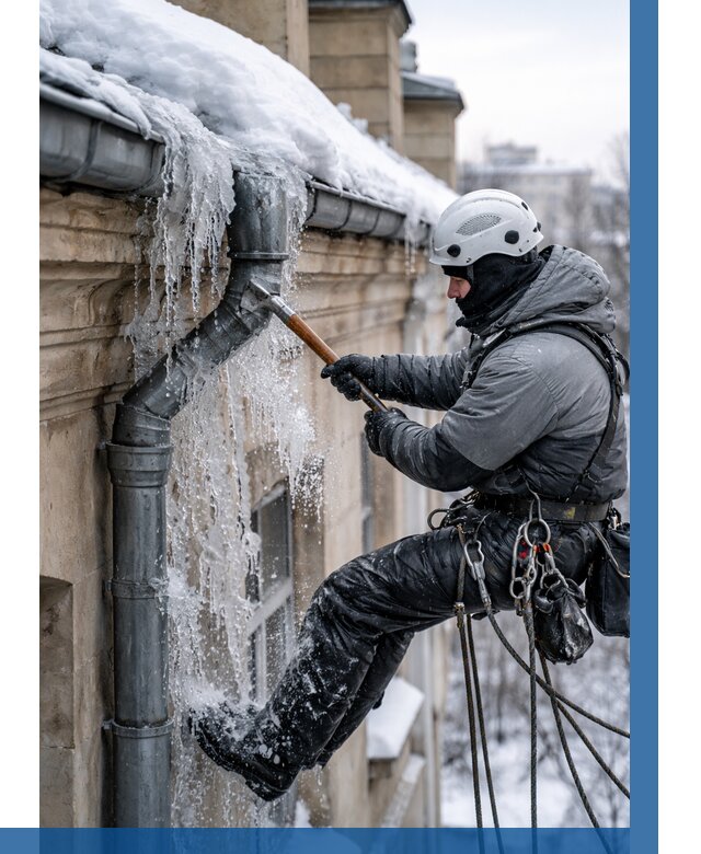 Очистка водостоков от льда в Зеленодольске от 3623 р. | ВЫСОТНИК-Злн