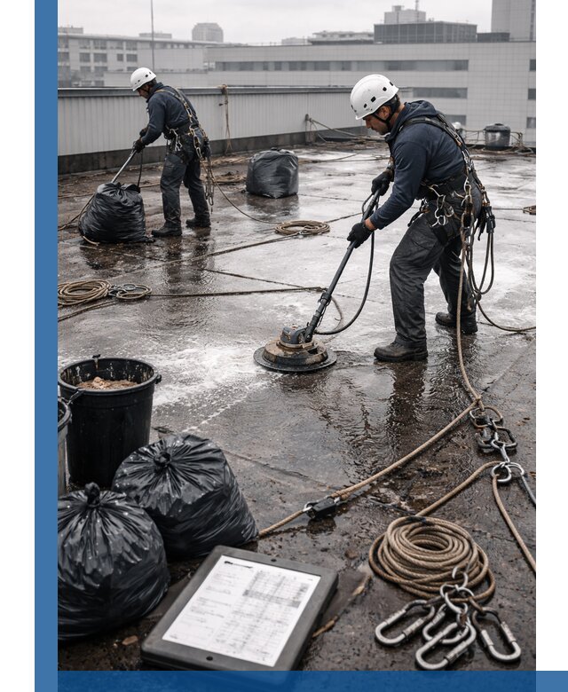 Плановая очистка кровли по графику в Зеленодольске для безопасности