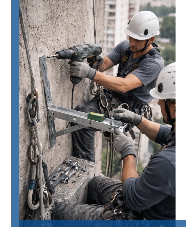 Установка кронштейнов кондиционера и крепежа в Зеленодольске