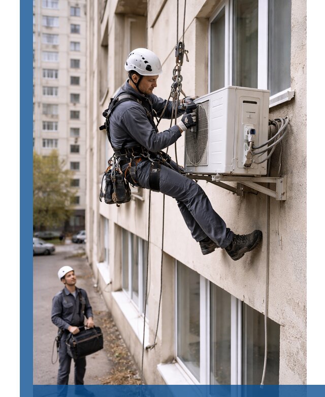 Демонтаж внешнего блока кондиционера в Зеленодольске профессионально