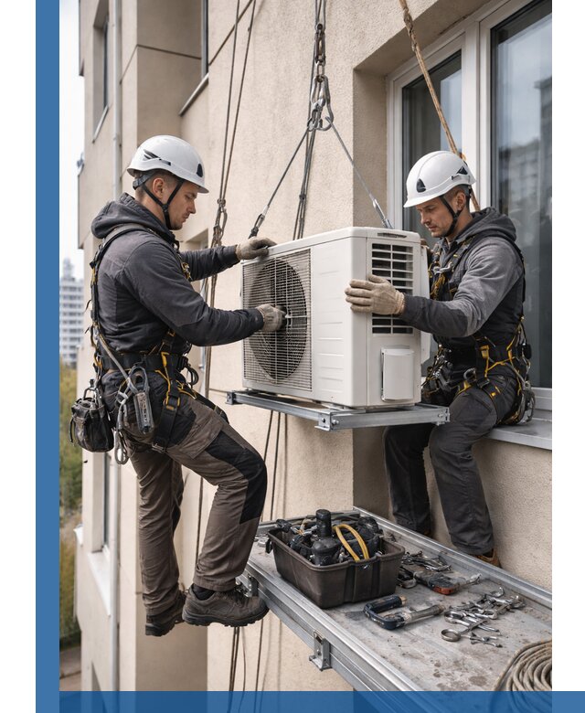 Перенос внешнего блока кондиционера в Зеленодольске с монтажом и крепежом