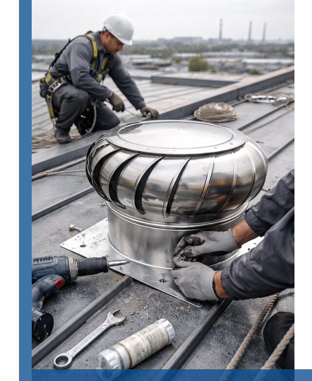 Установка дефлекторов на кровле в Зеленодольске профессионально