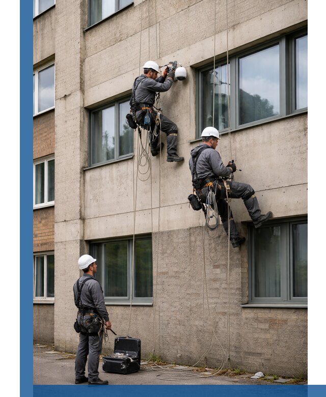 Монтаж фасадных камер видеонаблюдения в Зеленодольске под ключ
