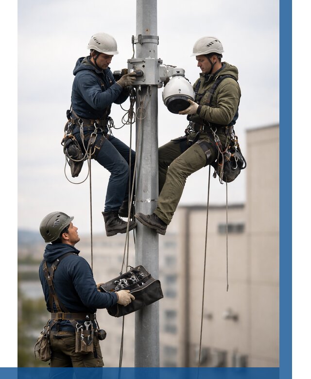 Установка видеокамер на мачте в Зеленодольске от 8798 р. | ВЫСОТНИК-Злн